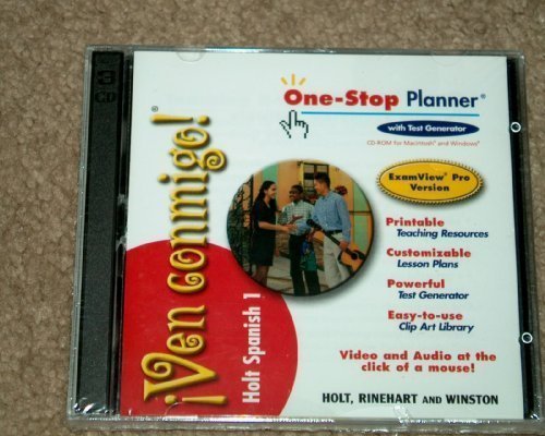 Ven Conmigo!: Teacherâ€™s One-stop Planner Cd-rom With Examview Assessment Suite Level 1 [Audio CD] Holt Rinehart and Winston