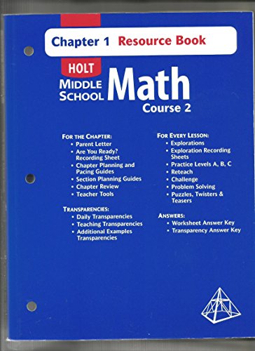 Holt Middle School Math Course 2 Resources Book Chapter 1 Resources Book [Paperback] Unknown