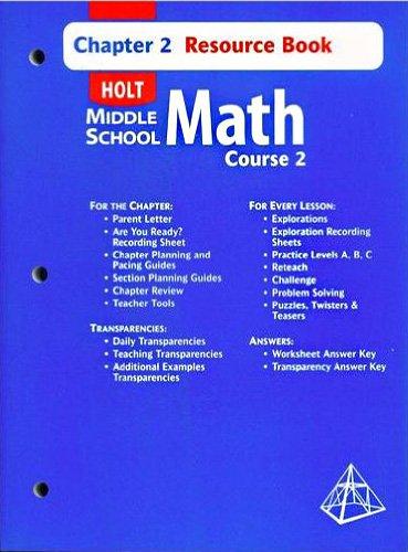Holt Middle School Math Course 2 Chapter 3 Resources Book [Paperback] unknown author