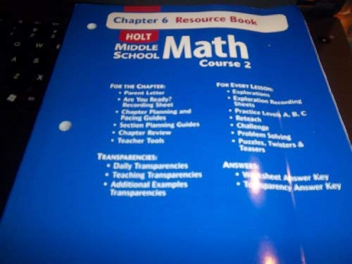 Holt Mathematics: Resource Book Chapter 6 Course 2 [Paperback] HOLT, RINEHART AND WINSTON