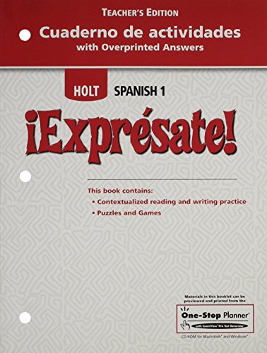 Expresate: Cuaderno de Actividades, Level 1, Teacher's Edition [Paperback] Holt McDougal