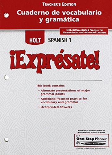 ?Expr?sate!: Cuaderno de Vocabulario y Gramatica Teacher's Edition Level 1 (Spanish and English Edition) [Paperback] Holt, Rinehart and Winston, Inc.
