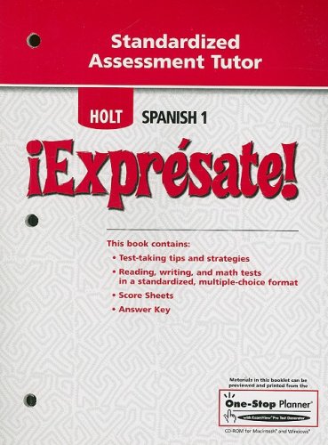 Â¡ExprÃ©sate!: Standardized Assessment Tutor Levels 1A/1B/1 HOLT, RINEHART AND WINSTON