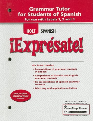 Holt Spanish: Grammar Tutor for Students of Spanish Levels 1,2 and 3 [Paperback] HOLT, RINEHART AND WINSTON