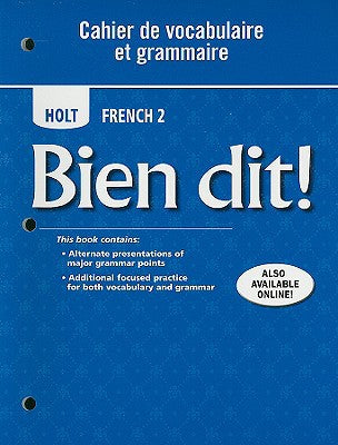 Cahier de vocabulaire et grammaire Level 2 HRW