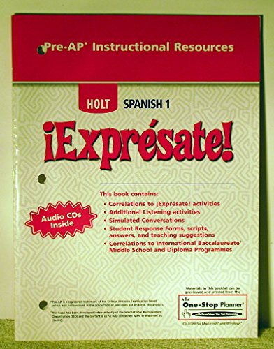 Expresate: Pre-AP Instructional Resources Levels 1A/1B/1 [Paperback] Holt McDougal