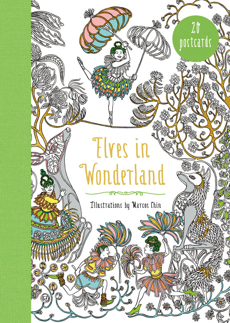 Elves in Wonderland 20 Postcards: A Coloring Book
