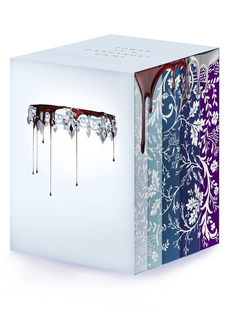 Red Queen 10th Anniversary Deluxe 5-book Box Set with stenciled edges: Red Queen, Glass Sword, King's Cage, War Storm, Broken Throne