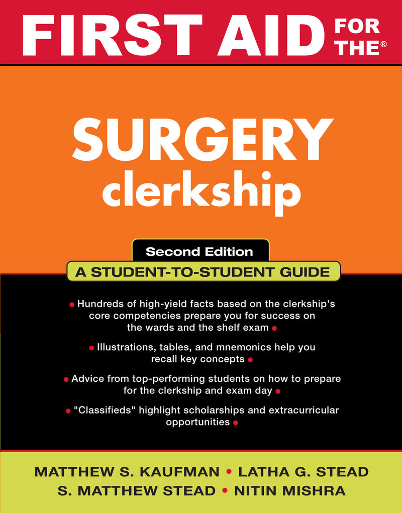 First Aid For Surgery Clerkship 2e