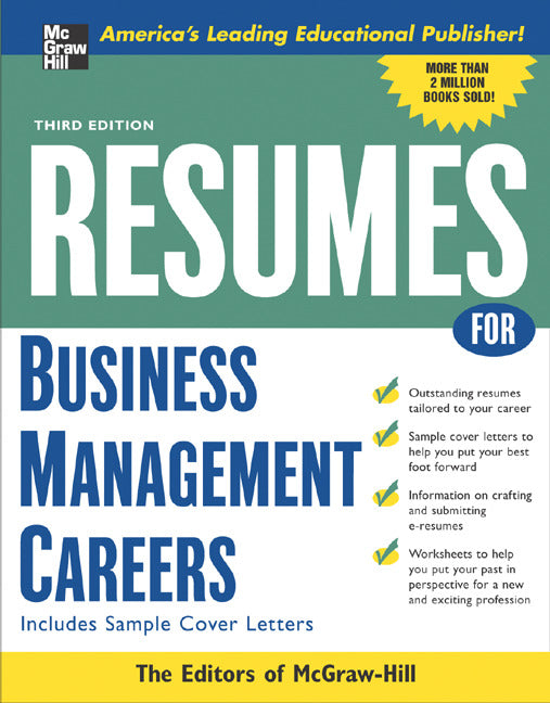 Resumes For Business Management Careers 3e