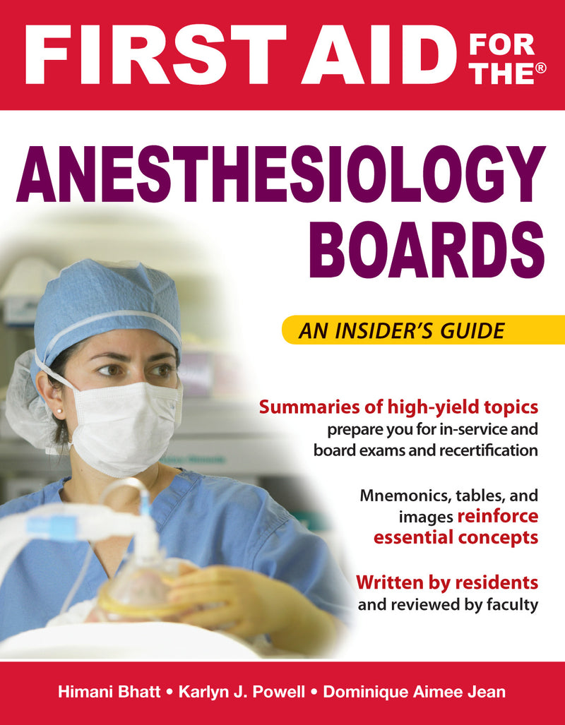 First Aid For The Anesthesiology Boards