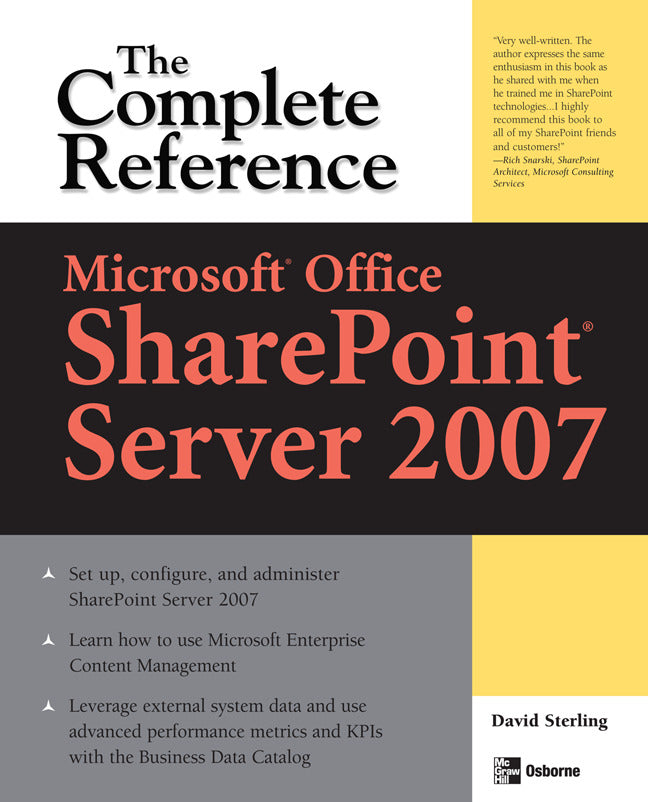 Microsoft Office Sharepoint Server 2007 The Complete Reference