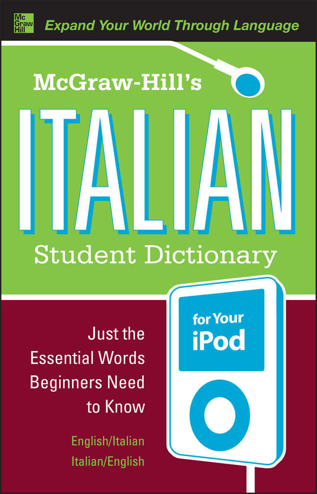 Mcgraw Hills Italian Student Dictionary For Your Ipod Mp3 Cd Rom + Guide