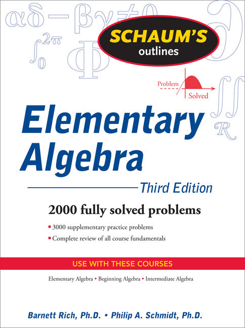 Schaums Outline Of Elementary Algebra 3ed 3e