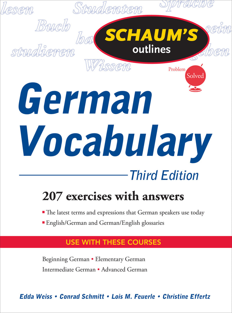 Schaums Outline Of German Vocabulary 3ed 3e
