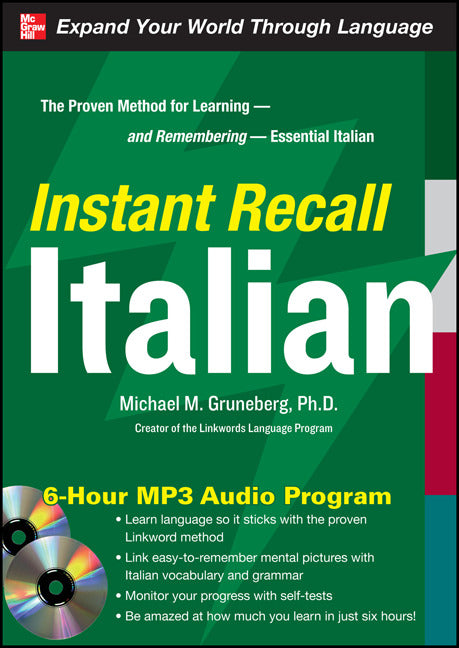 Instant Recall Italian 6 Hour Mp3 Audio Program