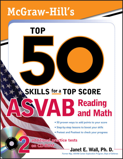 Mcgraw Hills Top 50 Skills For A Top Score Asvab Reading & Math With Cd Rom