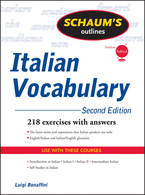 Schaums Outline Of Italian Vocabulary Second Edition 2e
