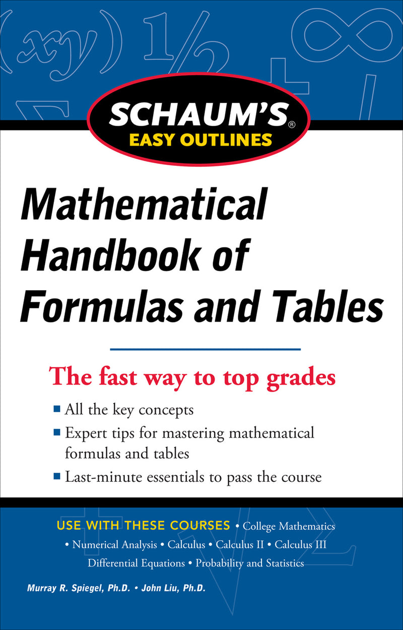 Schaums Easy Outline Of Mathematical Handbook Of Formulas & Tables Revised Edition
