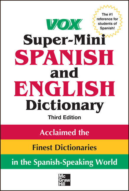Vox Super Mini Spanish & English Dictionary 3rd Edition 3e