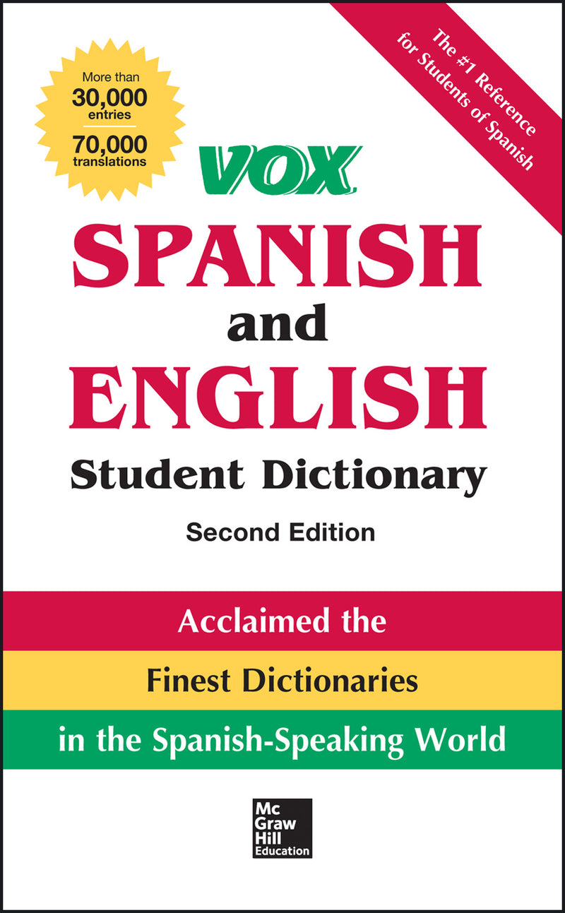 Vox Spanish & English Student Dictionary Hardcover 2nd Edition 2e