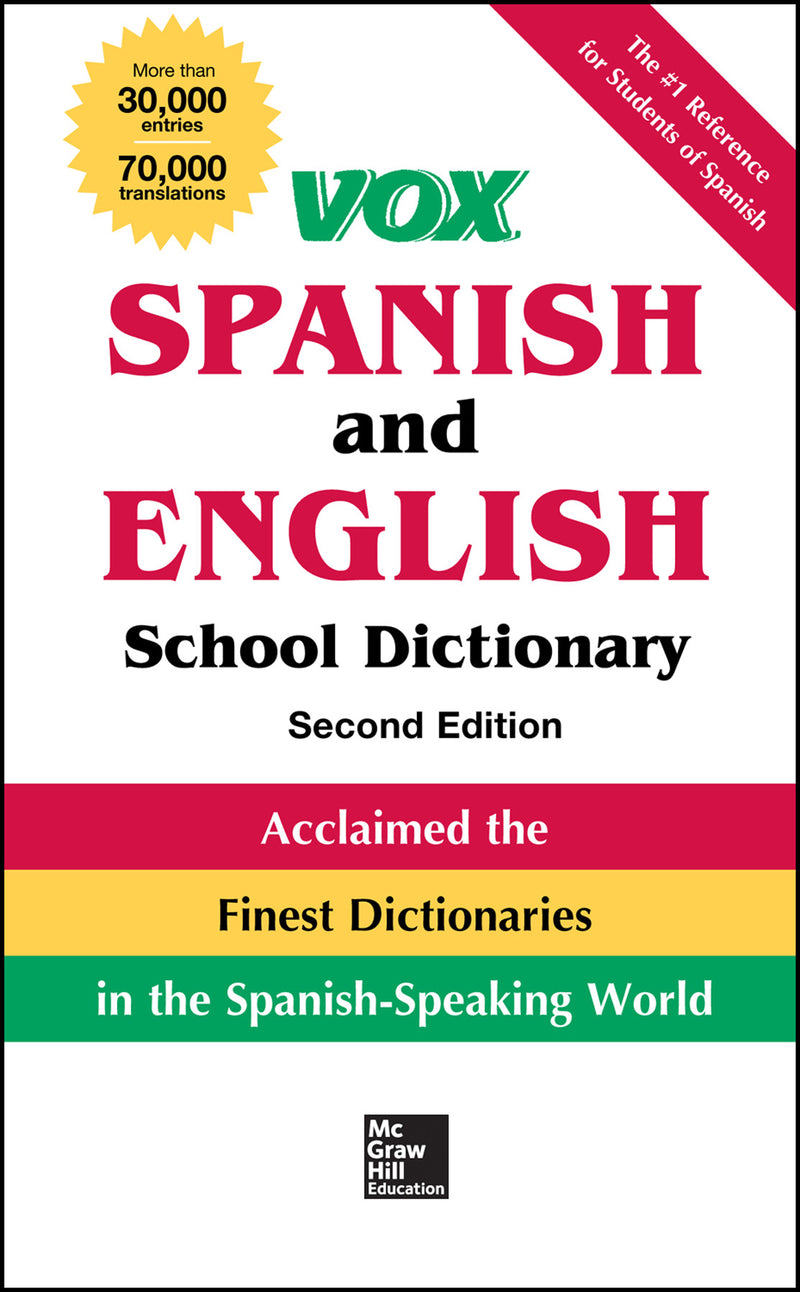 Vox Spanish & English School Dictionary Hardcover 2nd Edition 2e