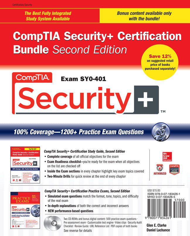 Comptia Security+ Certification Bundle Second Edition Exam Sy0 401 2e