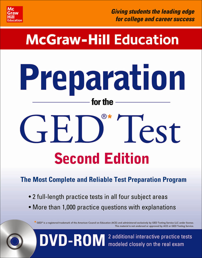 Mcgraw Hill Education Preparation For The Ged Test With Dvd Rom 2e