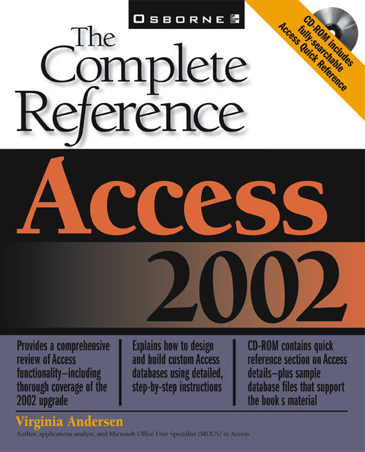 Access 2002 The Complete Reference Book Cd Rom