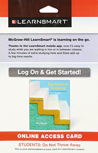 Learnsmart Access Card For Elementary Statistics A Brief Version 6e