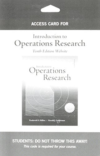 Access Card For Introduction To Operations Research