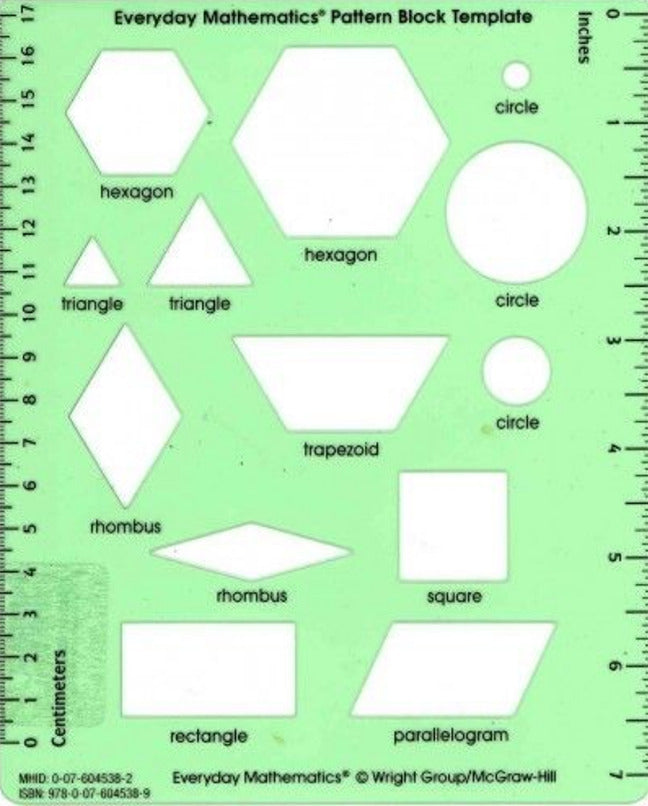 Everyday Mathematics 4 Grades 1 3 Pattern Block Template 3e
