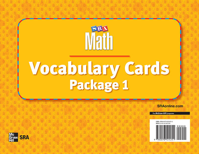 Number Worlds Vocabulary Card Package I