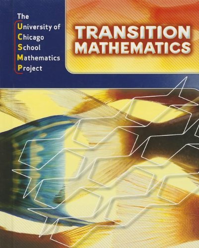 Transition Mathematics: UCSMP Grades 6-12 [Hardcover] Viktora, Steven S.; Cheung, Erica; Highstone, Virginia; Capuzzi, Catherine; Heeres, Deborah; Metcalf, Neva A.; Sabrio, Susan; Jakucyn, Natalie and Usiskin, Zalman