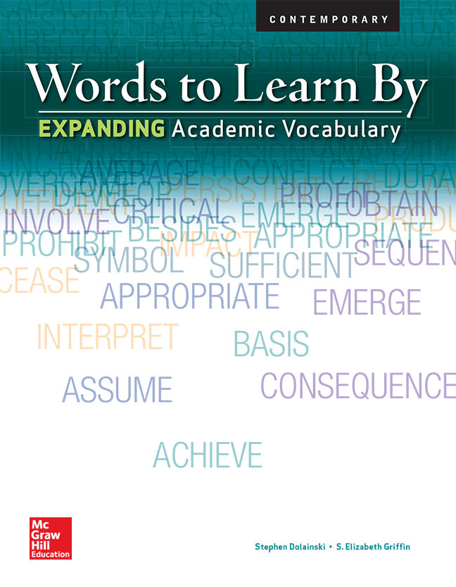 Words To Learn By Expanding Academic Vocabulary Student Edition