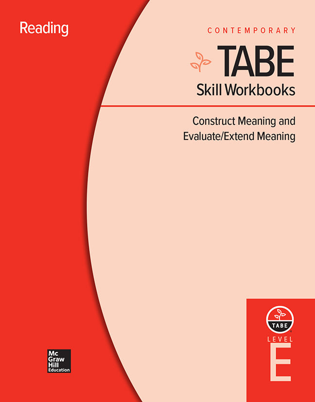 Tabe Skill Workbooks Level E Construct Meaning & Evaluate Extend Meaning 10 Copies