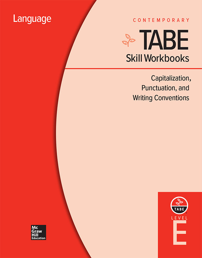 Tabe Skill Workbooks Level E Capitalization Punctuation & Writing Conventions 10 Copies