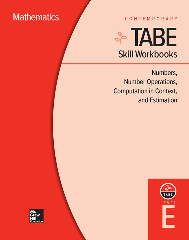Tabe Skill Workbooks Level E Numbers Number Operations Computation In Context & Estimation 10 Copies