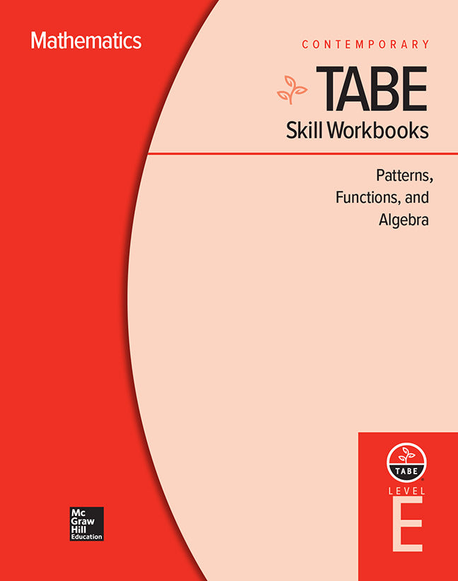 Tabe Skill Workbooks Level E Patterns Functions & Algebra 10 Copies
