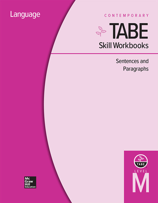 Tabe Skill Workbooks Level M Sentences & Paragraphs 10 Pack