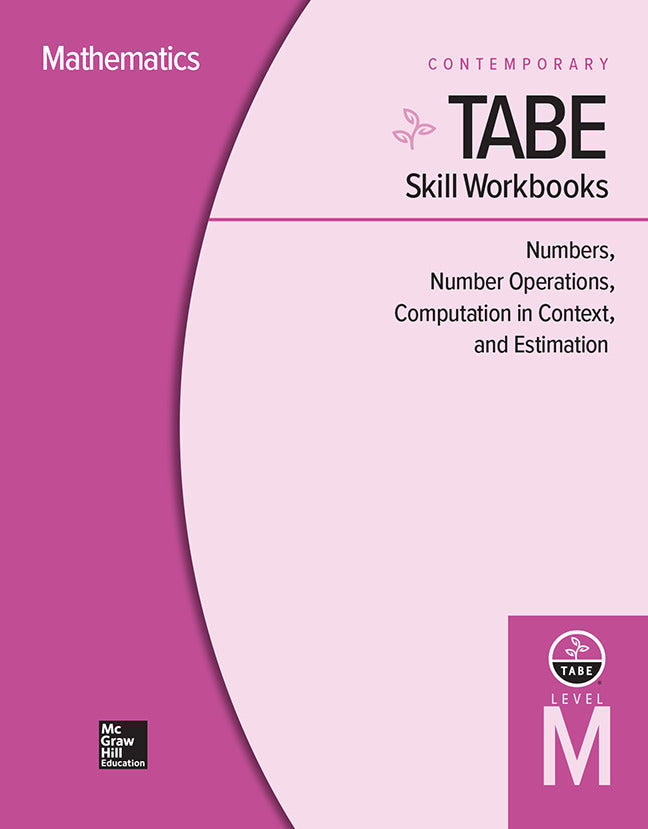 Tabe Skill Workbooks Level M Numbers Number Operations Computation In Context & Estimation 10 Copies