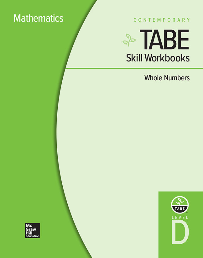 Tabe Skill Workbooks Level D Whole Numbers 10 Pack