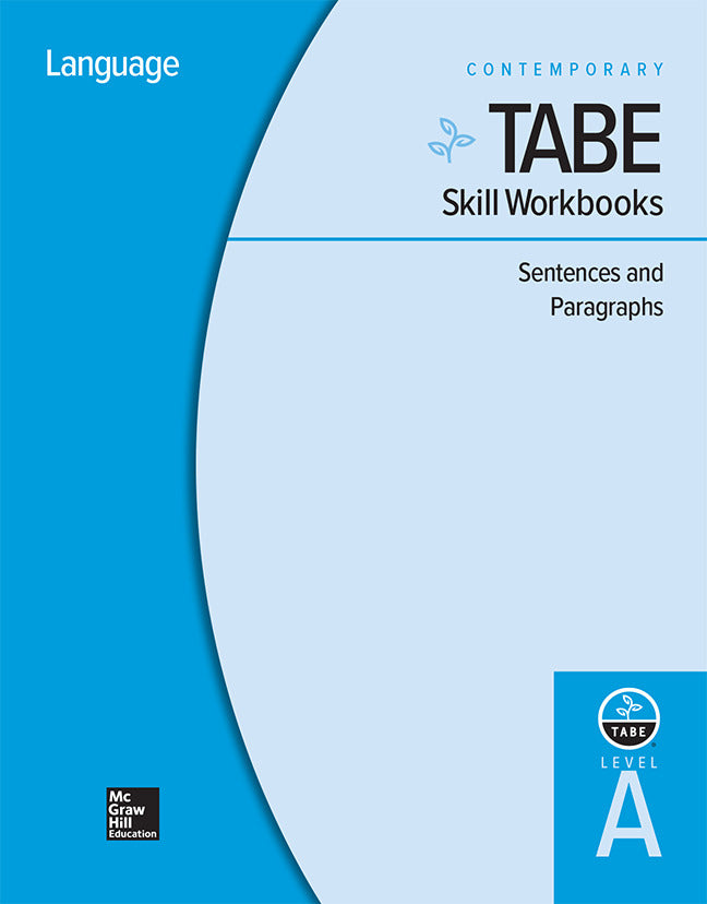 Tabe Skill Workbooks Level A Sentences & Paragraphs 10 Pack
