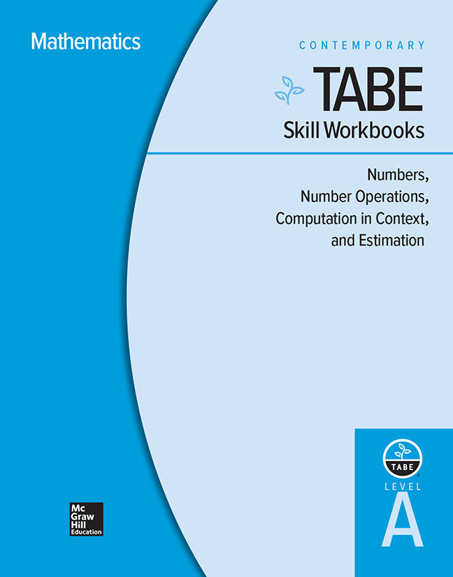 Tabe Skill Workbooks Level A Numbers Number Operations Computation In Context & Estimation 10 Pack