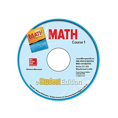 Glencoe Math, Course 1, eStudentEdition CD-ROM (MATH APPLIC & CONN CRSE) [CD-ROM] McGraw Hill