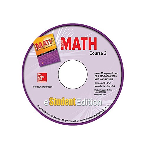 Glencoe Math, Course 3, eStudentEdition CD-ROM (MATH APPLIC & CONN CRSE) [CD-ROM] McGraw Hill