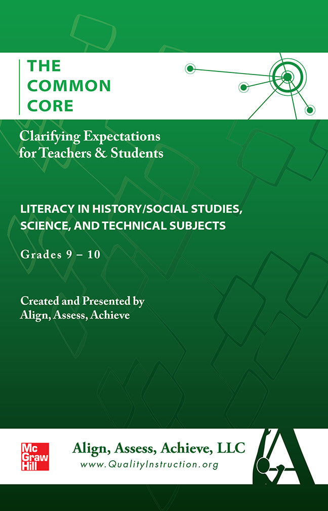 Aaa The Common Core Clarifying Expectations For Teachers & Students Literacy In History Social Studies Science & Technical Subjects Grades 9 10