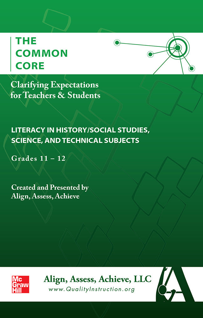 Clarifying Expectations For Teachers & Students Literacy In History Social Studies Science & Technical Subjects Grades 11 12