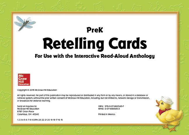 World Of Wonders Grade Pre K Retelling Cards