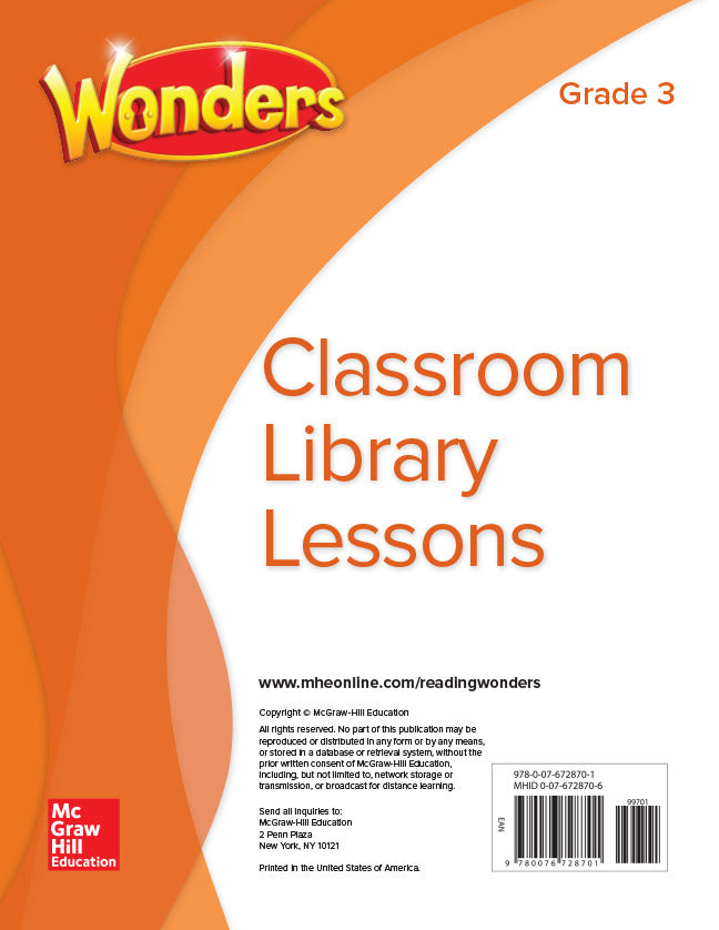 Wonders Classroom Library Lessons Grade 3